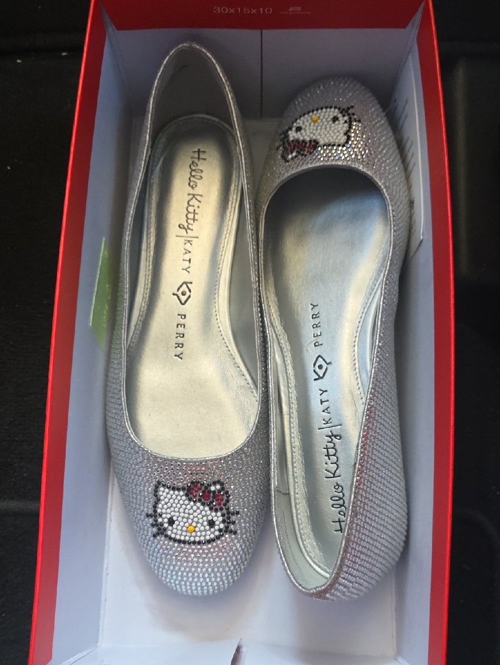 Katy Perry Collections Silver Hello Kitty Crystal Ballet Flats